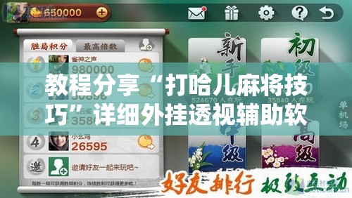 教程分享“打哈儿麻将技巧	”详细外挂透视辅助软件教程