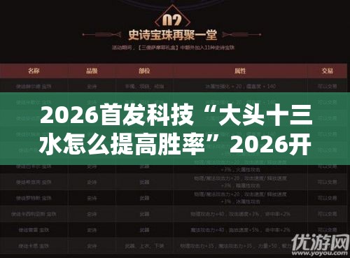 2026首发科技“大头十三水怎么提高胜率”2026开挂教程步骤