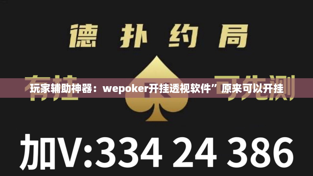 玩家辅助神器：wepoker开挂透视软件	”原来可以开挂