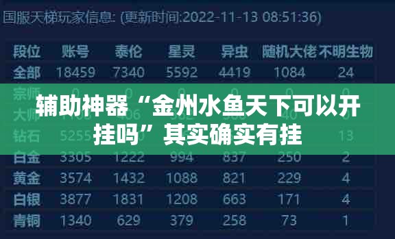 辅助神器“金州水鱼天下可以开挂吗	”其实确实有挂