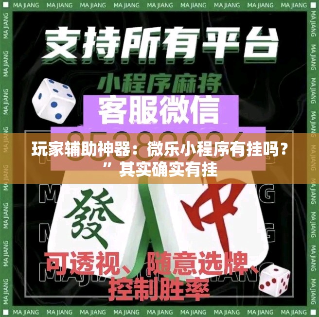 玩家辅助神器：微乐小程序有挂吗？”其实确实有挂