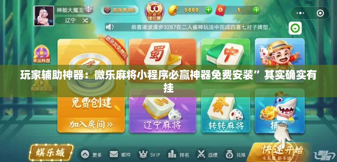 玩家辅助神器：微乐麻将小程序必赢神器免费安装”其实确实有挂