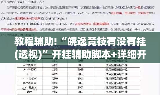 教程辅助!“皖逸竞技有没有挂(透视)”开挂辅助脚本+详细开挂安装教程
