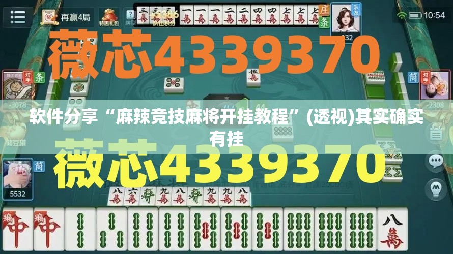 软件分享“麻辣竞技麻将开挂教程”(透视)其实确实有挂