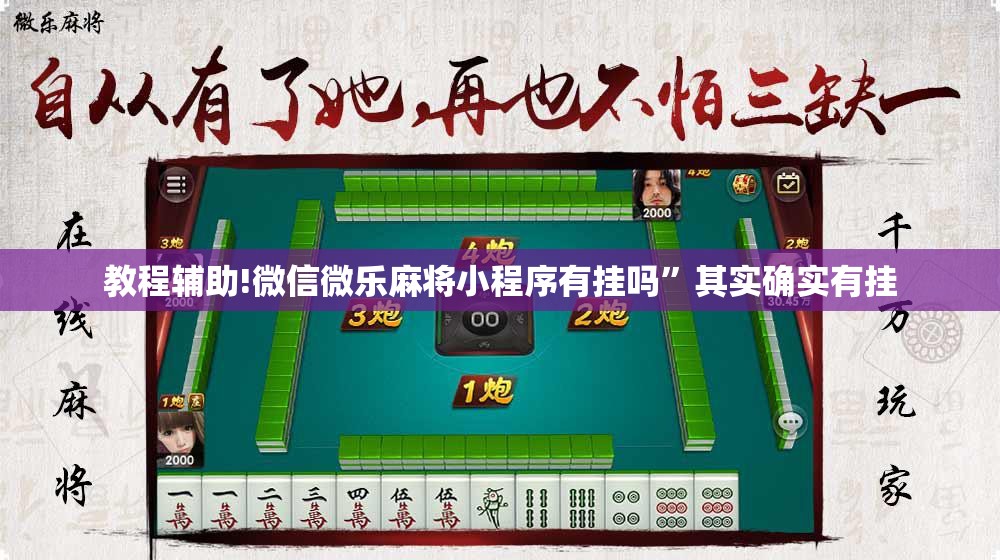 教程辅助!微信微乐麻将小程序有挂吗”其实确实有挂
