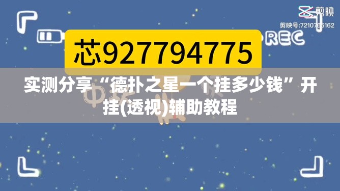 实测分享“德扑之星一个挂多少钱”开挂(透视)辅助教程