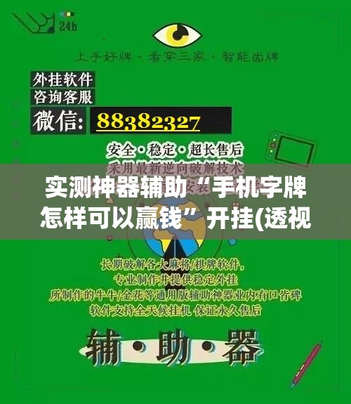 实测神器辅助“手机字牌怎样可以赢钱”开挂(透视)辅助神器