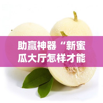 助赢神器“新蜜瓜大厅怎样才能赢”开挂(透视)辅助神器