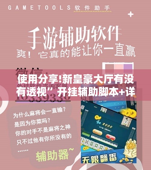 使用分享!新皇豪大厅有没有透视”开挂辅助脚本+详细开挂安装教程