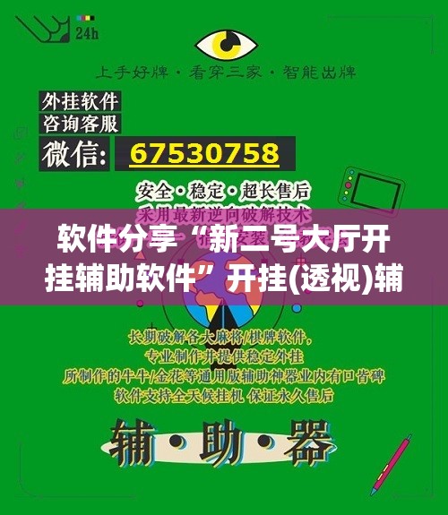 软件分享“新二号大厅开挂辅助软件”开挂(透视)辅助教程
