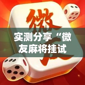 实测分享“微友麻将挂试用一天30元”细辅助教程分享