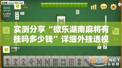 实测分享“微乐湖南麻将有挂吗多少钱	”详细外挂透视辅助软件教程