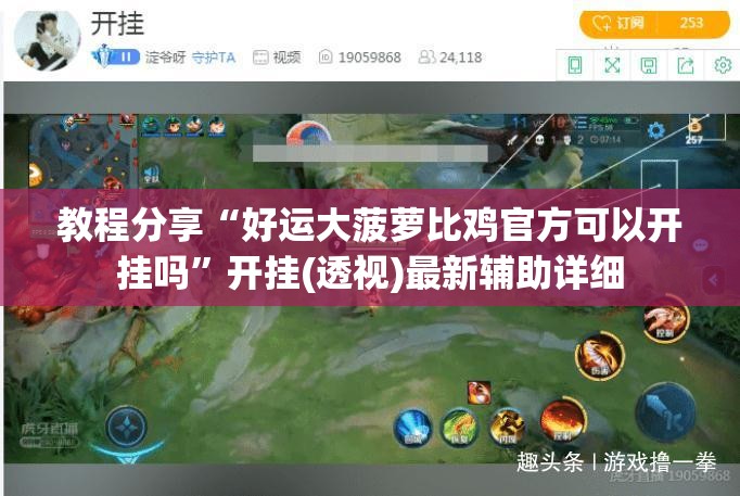 教程分享“好运大菠萝比鸡官方可以开挂吗”开挂(透视)最新辅助详细