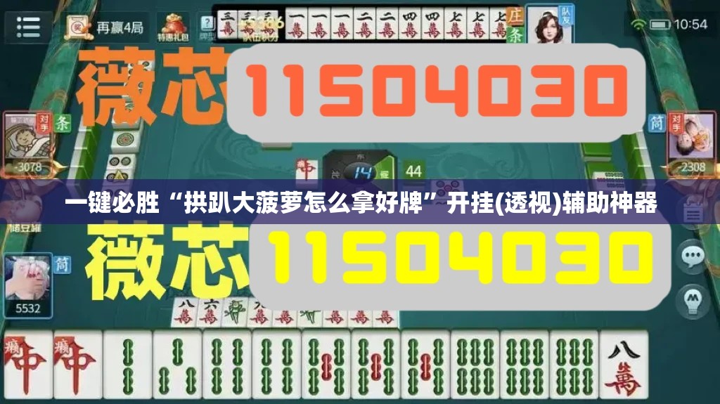 一键必胜“拱趴大菠萝怎么拿好牌”开挂(透视)辅助神器
