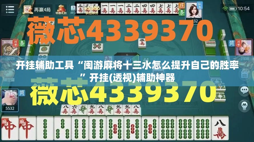 开挂辅助工具“闽游麻将十三水怎么提升自己的胜率”开挂(透视)辅助神器
