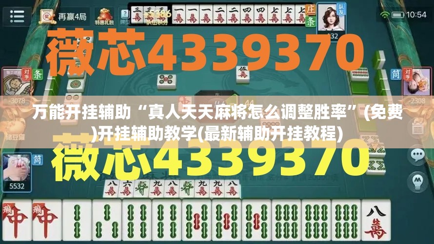 万能开挂辅助“真人天天麻将怎么调整胜率”(免费)开挂辅助教学(最新辅助开挂教程)